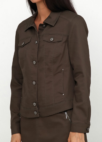 Костюм (куртка, юбка) BRANDTEX COPENHAGEN юбочный однотонный оливково-зеленый кэжуал