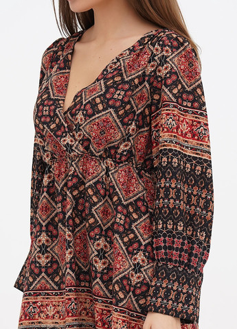 Комбинированное кэжуал платье Oltre с орнаментом