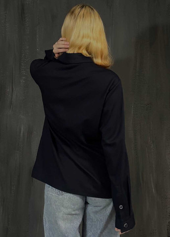 Темно-синяя кэжуал рубашка однотонная S.Oliver