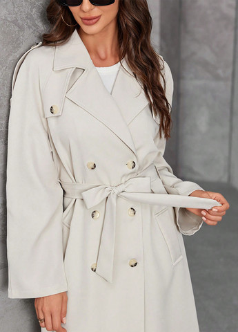 Плащ SHEIN тренчкот на пуговицах демисезон (345181769)