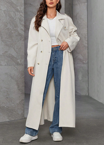 Плащ SHEIN тренчкот на пуговицах демисезон (345181769)