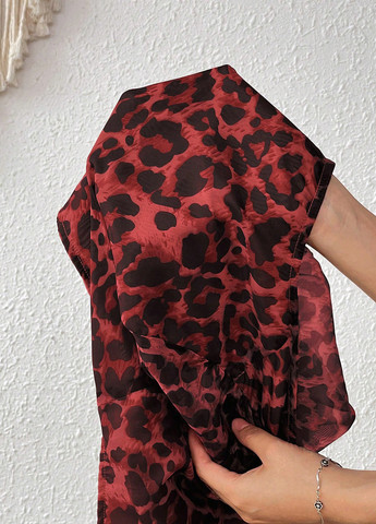 Комбинезон SHEIN комбинезон-шорты леопардовый красный кэжуал полиэстер