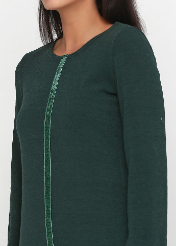 Бутылочное зеленое кэжуал платье короткое ANVI в полоску