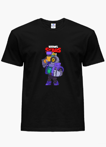 Чорна демісезонна футболка дитяча ріко бравл старс (rico brawl stars) (9224-1006) MobiPrint