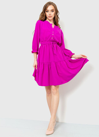 Фуксиновое (цвета Фуксия) кэжуал платье рубашка, клеш Ager однотонное