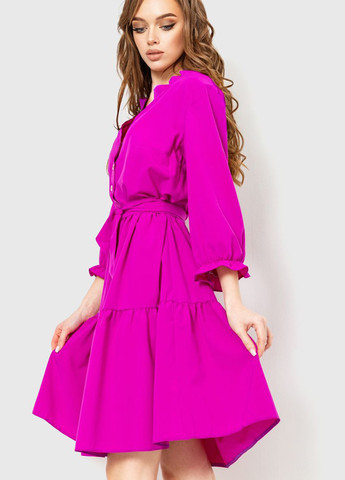 Фуксиновое (цвета Фуксия) кэжуал платье рубашка, клеш Ager однотонное
