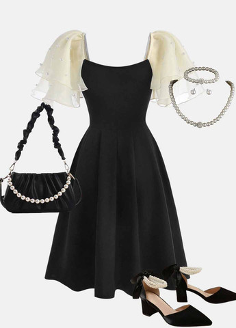 Чёрно-белое платье SHEIN (367211032)