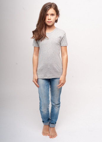 Серая демисезонная футболка деская Наталюкс 21-3302