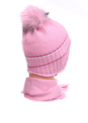 Розовый зимний комплект (шапка, шарф) Одягайко