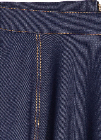 Синяя джинсовая однотонная юбка H&M клешированная-солнце