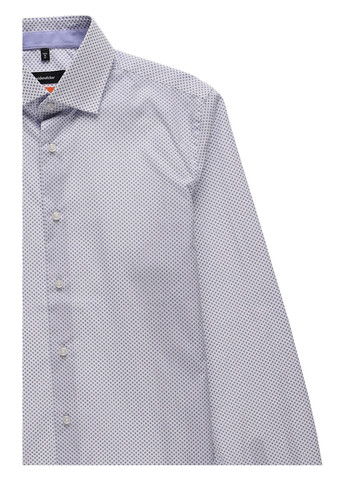 Серая кэжуал, классическая рубашка с геометрическим узором Seidensticker