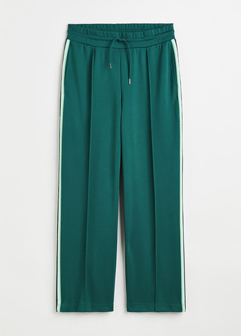 Темно-бирюзовые спортивные демисезонные прямые брюки H&M
