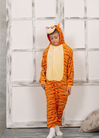 Оранжевая всесезон детская пижама кигуруми тигр тигруля DobraMAMA