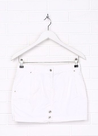 Белая джинсовая однотонная юбка Patrizia Pepe мини