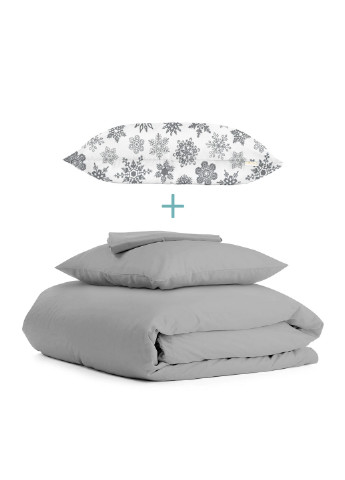 Комплект подросткового постельного белья RANFORS GREY SNOWFLAKES GREY Grey (наволочка 50х70 в подарок) Cosas (251281558)