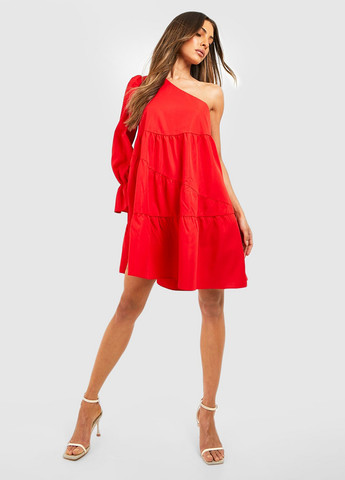 Червона кежуал сукня а-силует Boohoo однотонна