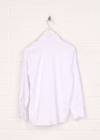 Белая кэжуал рубашка однотонная No Brand