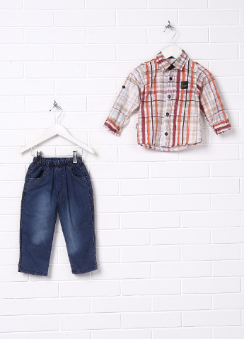 Оранжевый демисезонный комплект (рубашка, джинсы) Emirhan