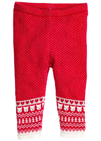 Красные кэжуал зимние брюки H&M