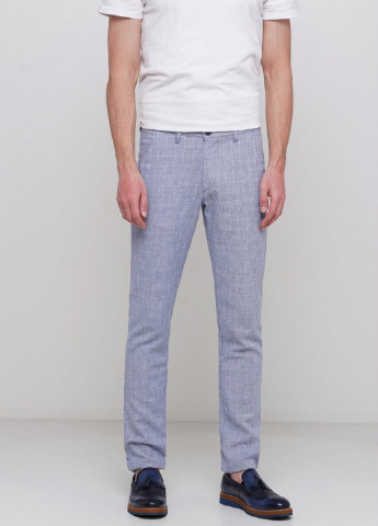 Серо-голубые кэжуал демисезонные зауженные брюки Trend Collection