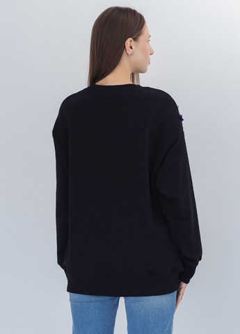 Черный свитшот Nora Kvittin однотонный вышивка, аппликация (301079890)