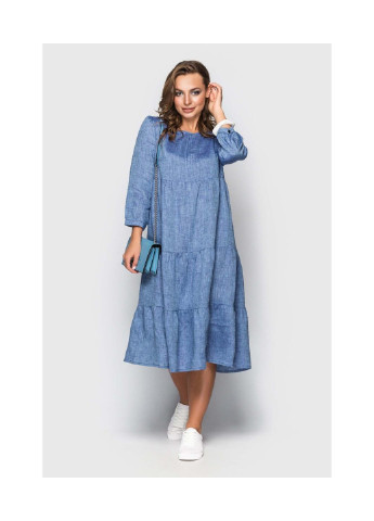 Синее кэжуал платье стиль бохо 52 синее 111-94 BeART