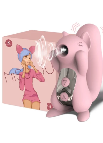 Вакуумний стимулятор з вібрацією KisToy Miss UU Pink, іграшка 2-в-1 KissToy (252297746)