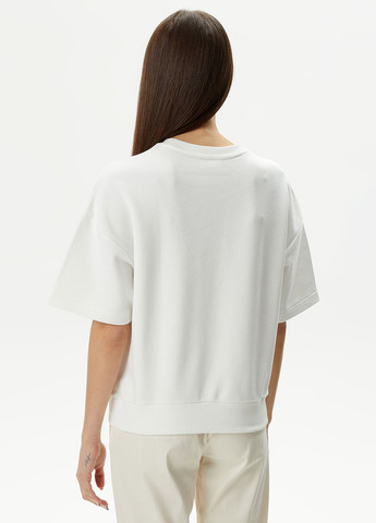 Белый свитшот Lacoste однотонный вышивка, нашивки (329629193)