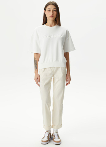 Белый свитшот Lacoste однотонный вышивка, нашивки (329629193)