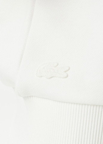 Белый свитшот Lacoste однотонный вышивка, нашивки (329629193)