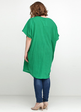 Туника Adia Fashion с коротким рукавом однотонная зелёная кэжуал