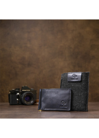 Чоловік шкіряний затиск для грошей 12х8х0,7 см Grande Pelle (250097138)