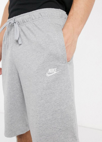 Шорты Nike бермуды меланжи светло-серые спортивные трикотаж, хлопок