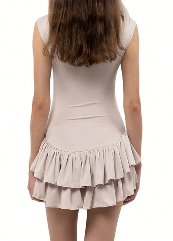 Світло-сіра кежуал сукня SHEIN однотонна