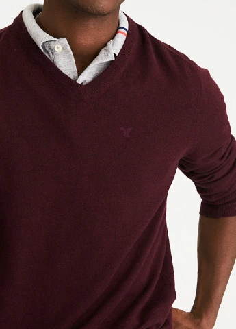 Бордовий демісезонний пуловер пуловер American Eagle