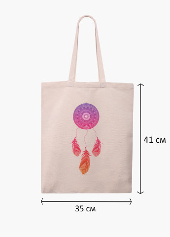Еко сумка шоппер біла Ловець Снов (Dreamcatcher) (9227-2855-WT-1) Еко сумка шоппер біла 41*35 см MobiPrint (221683052)