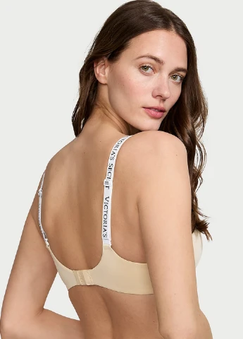 Бежевий безшовний бюстгальтер Victoria's Secret без кісточок поліамід