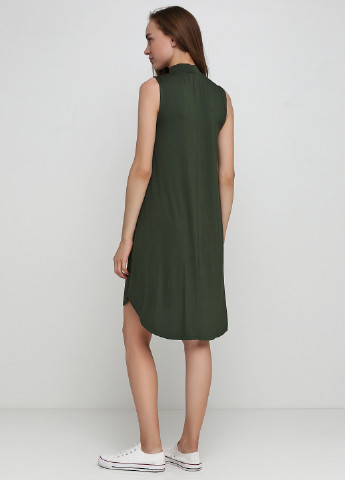 Темно-зеленое кэжуал платье а-силуэт Gap однотонное