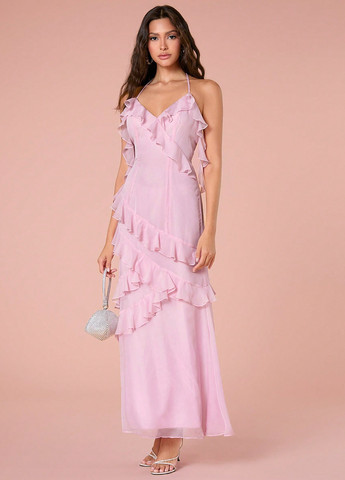 Світло-рожева святковий сукня з відкритою спиною SHEIN однотонна