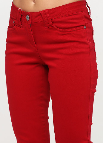 Красные кэжуал демисезонные зауженные брюки Heine