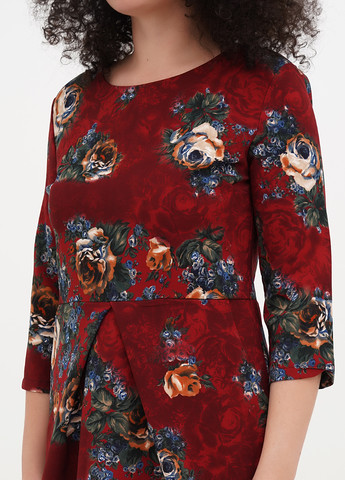 Бордова кежуал сукня Imperial з квітковим принтом