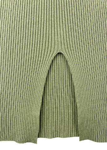 Зелена кежуал сукня міді з люрексовой ниткой Moni&co однотонна