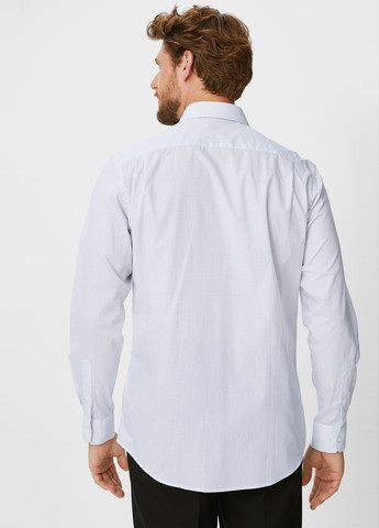 Белая классическая рубашка в горошек C&A