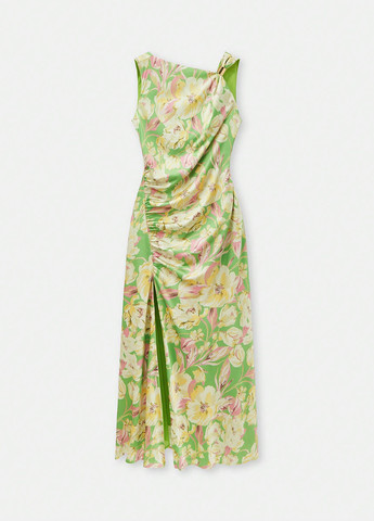 Зелена кежуал, вечірня сукня з відкритою спиною SHEIN з квітковим принтом