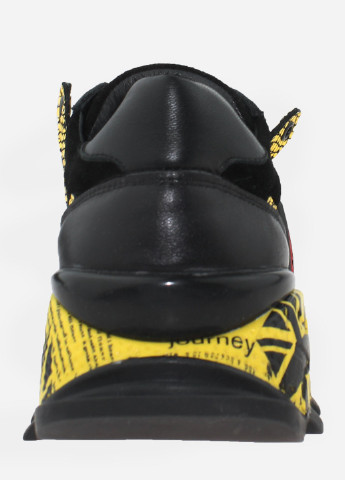 Черные демисезонные кроссовки rw549-7 черный-жёлтый Wings