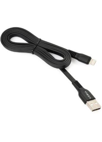 Дата кабель (VCPDCLFTPE1BK) Vinga USB 2.0 AM to Lightning 1.0m flat art TPE back (239381231)