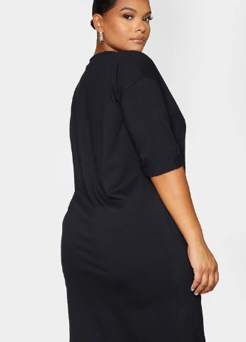 Чорна кежуал сукня сукня-футболка PrettyLittleThing однотонна