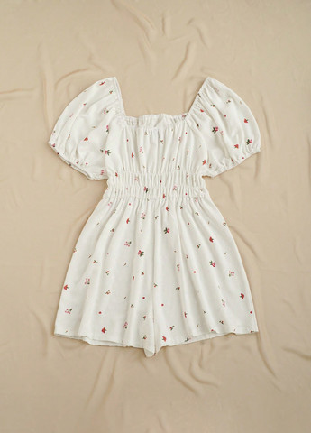 Комбінезон SHEIN комбінезон-шорти квітковий білий кежуал поліестер