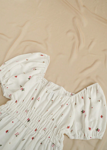 Комбінезон SHEIN комбінезон-шорти квітковий білий кежуал поліестер