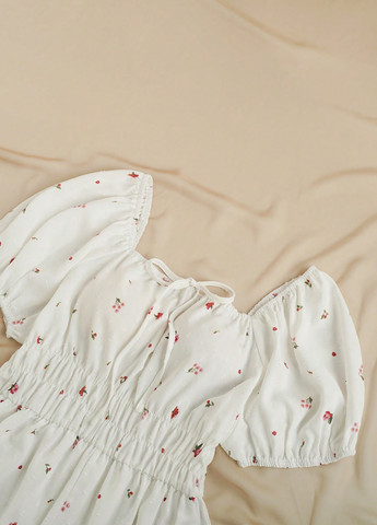 Комбінезон SHEIN комбінезон-шорти квітковий білий кежуал поліестер